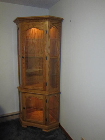 Corner cabinet half lit