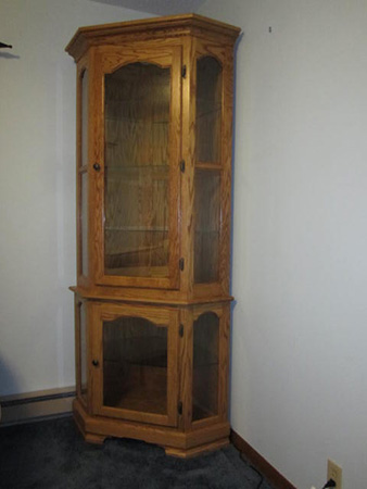 Corner cabinet with lights off