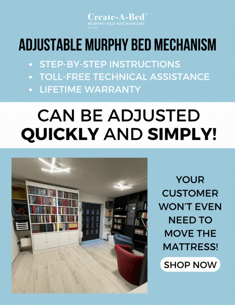 Create-a-Bed Adjustable Murphy Bed Mechanism