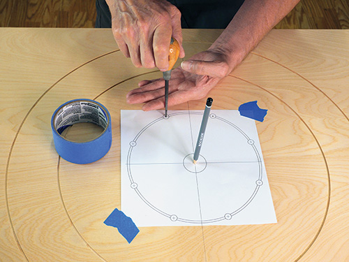 Marking peg installation locations