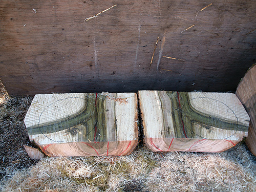 Drying out two quartersawn bowl blank sections