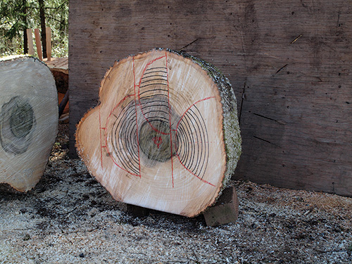 Setting up log for cutting bowl blanks