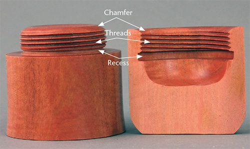 Anatomy of threads in wood