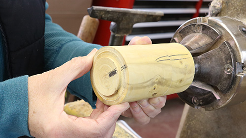 Marking cutting lines on wood box blank