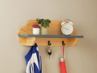 Simple four piece wall shelf