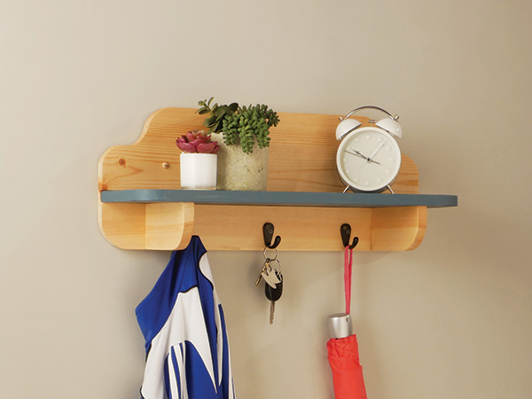 Simple four piece wall shelf