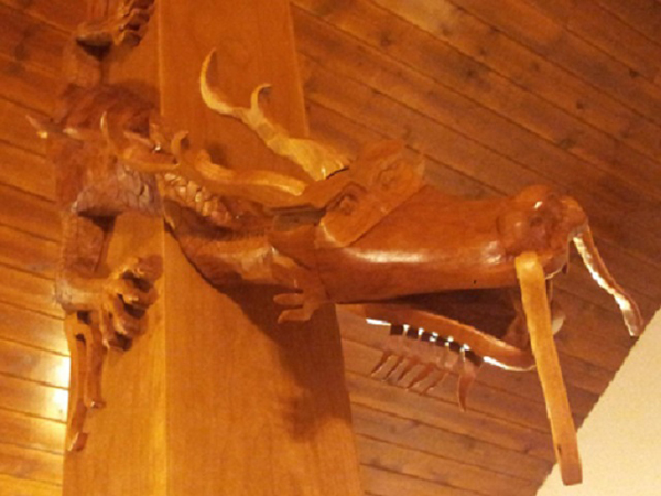 Carved Dragon Support Beam