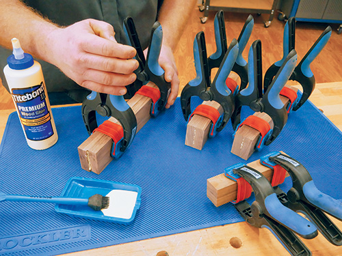 Gluing up blocks for knife storage