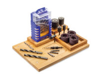 Storage tray for drill bits and small drum sanders