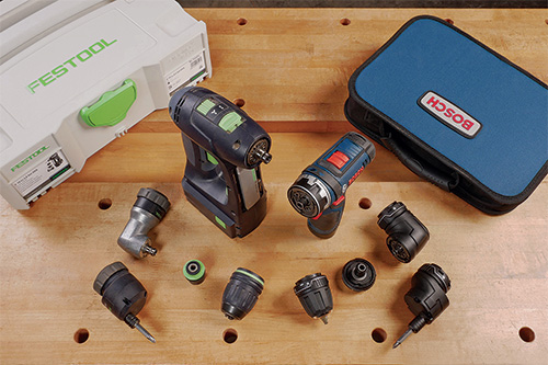 Bosch and Festool drill/drivers with interchangeable chucks