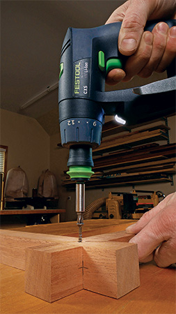 Festool drill with LED track light