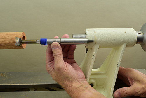 Installing Forstner bit in tailstock of lathe