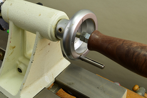 Lathe washer and nut with attached drill chuck and drawbar