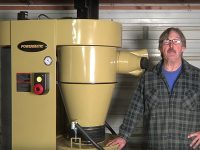 Sandor setting up a large dust collector