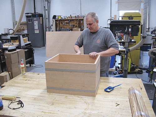 Clamping entry bench carcass for glue-up