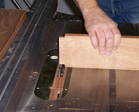 Cutting envelope table leg tenons on table saw