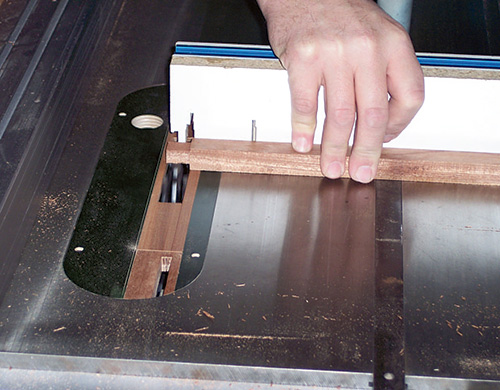 Tenon cutting on table saw for envelope table