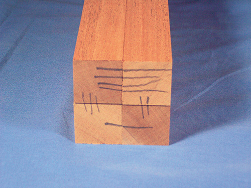 Marking up envelope table leg pieces