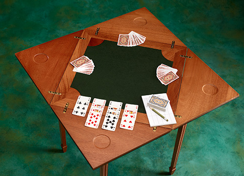 Envelope table shown with open leaves