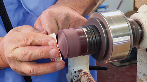 Sanding down spin top angle