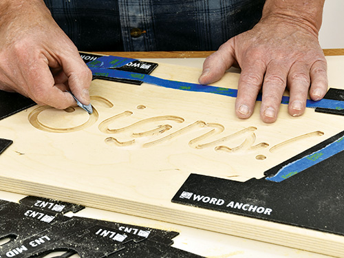 Finish sanding sign letter interior