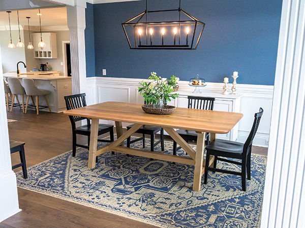 Farmhouse-style dining table