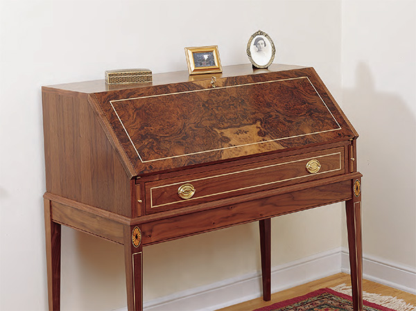 Walnut burl heirloom desk