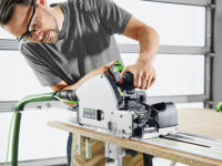 Cutting panel with Festool track saw