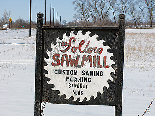 Ted Solberg Sawmill sign