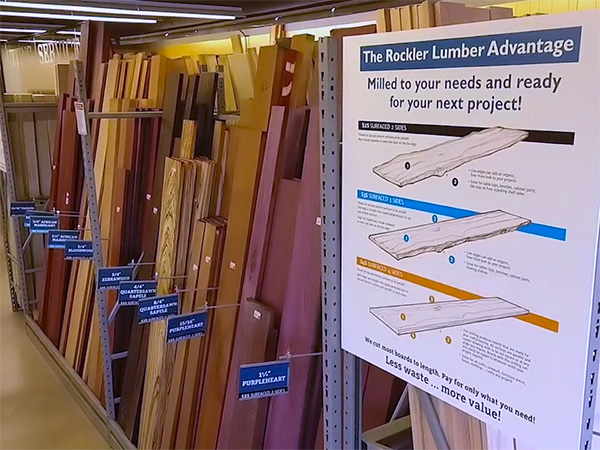 Lumber selection at the Maplewood Rockler store