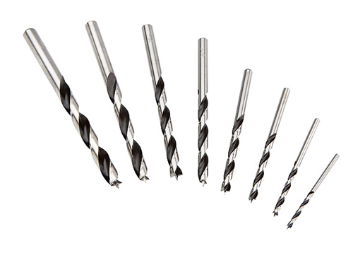 Eight piece brad point drill bit set