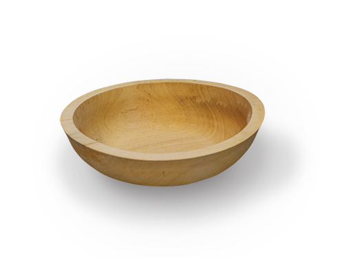Unfinished turned maple bowl