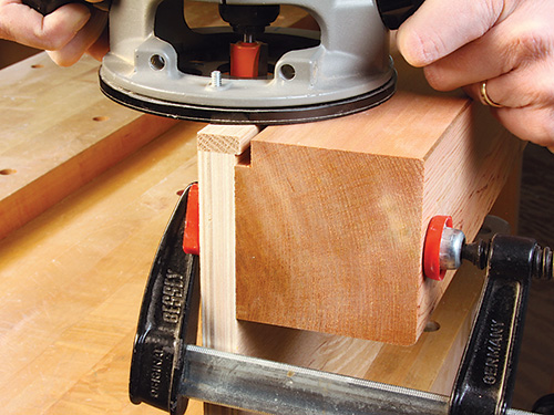 Edge trimming plywood with a homemade jig