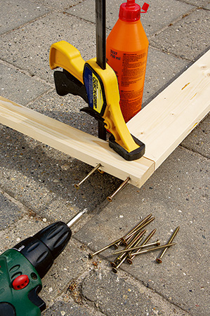 Clamping fold-up greenhouse joinery and attaching with galvanized screws