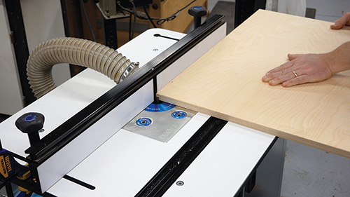 Cutting rabbet in back panel of folding desk