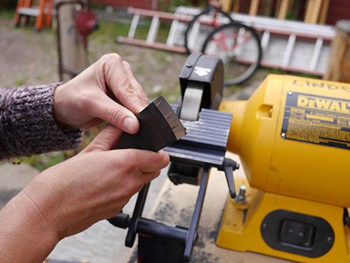 25° degree bevel created on DeWALT Bench Grinder