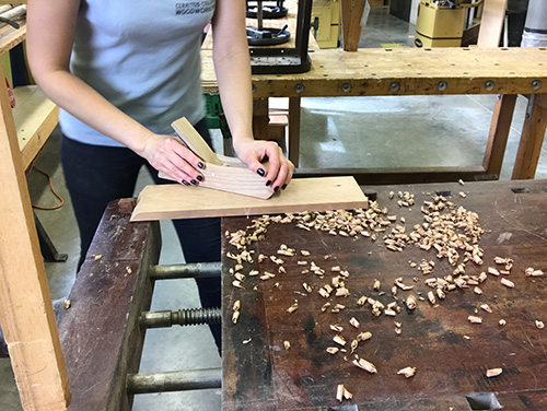 Applying pressure on hand-made plane