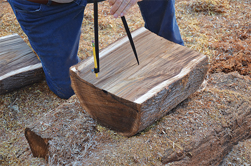 Scribing wood with a compass