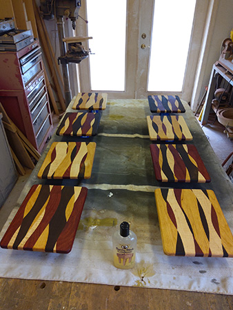 Second view of four wood cutting boards