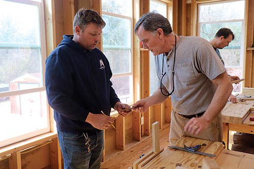 Wayne Miller teaches a joinery class