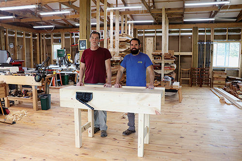 Shop built woodworking bench