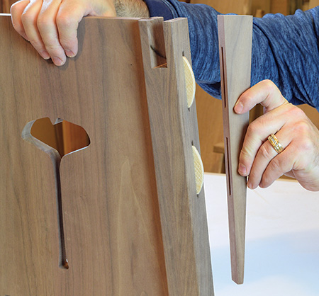 Attaching corbels to table legs with biscuits