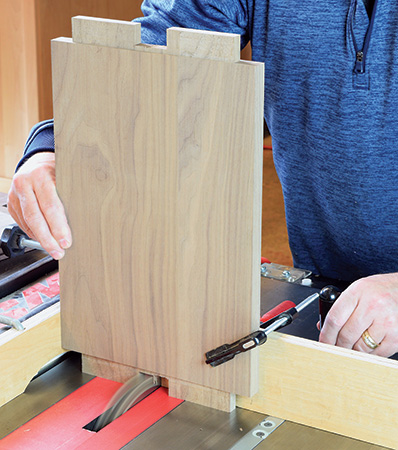 Cutting center portion of the table shelf tenons