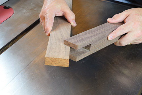 Testing fit for table leg joinery