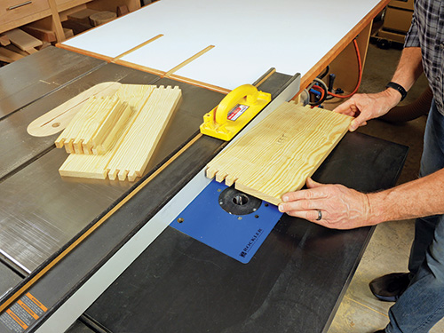 Routing joint in side panel of glue caddy