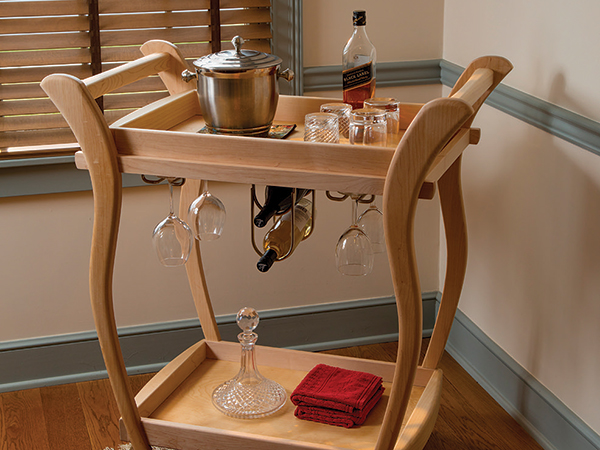 Maple serving cart