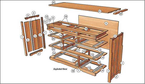 Greene and Greene Dresser Additional Details and Drawings