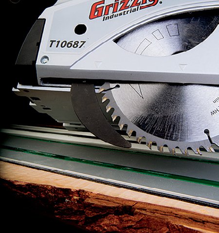 A riving knife is a safety feature no standard circular saw offers. It prevents the kerf from closing up behind the blade when ripping solid wood.