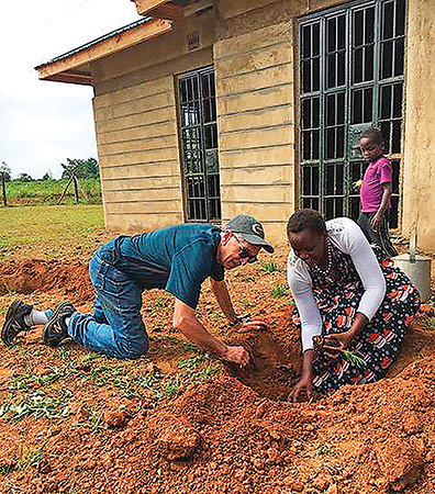 Planting trees in Kenya