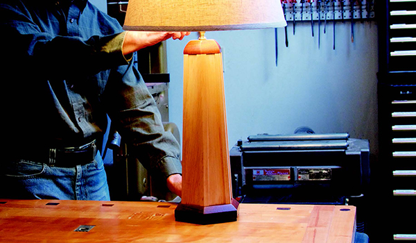 Band sawn table lamp